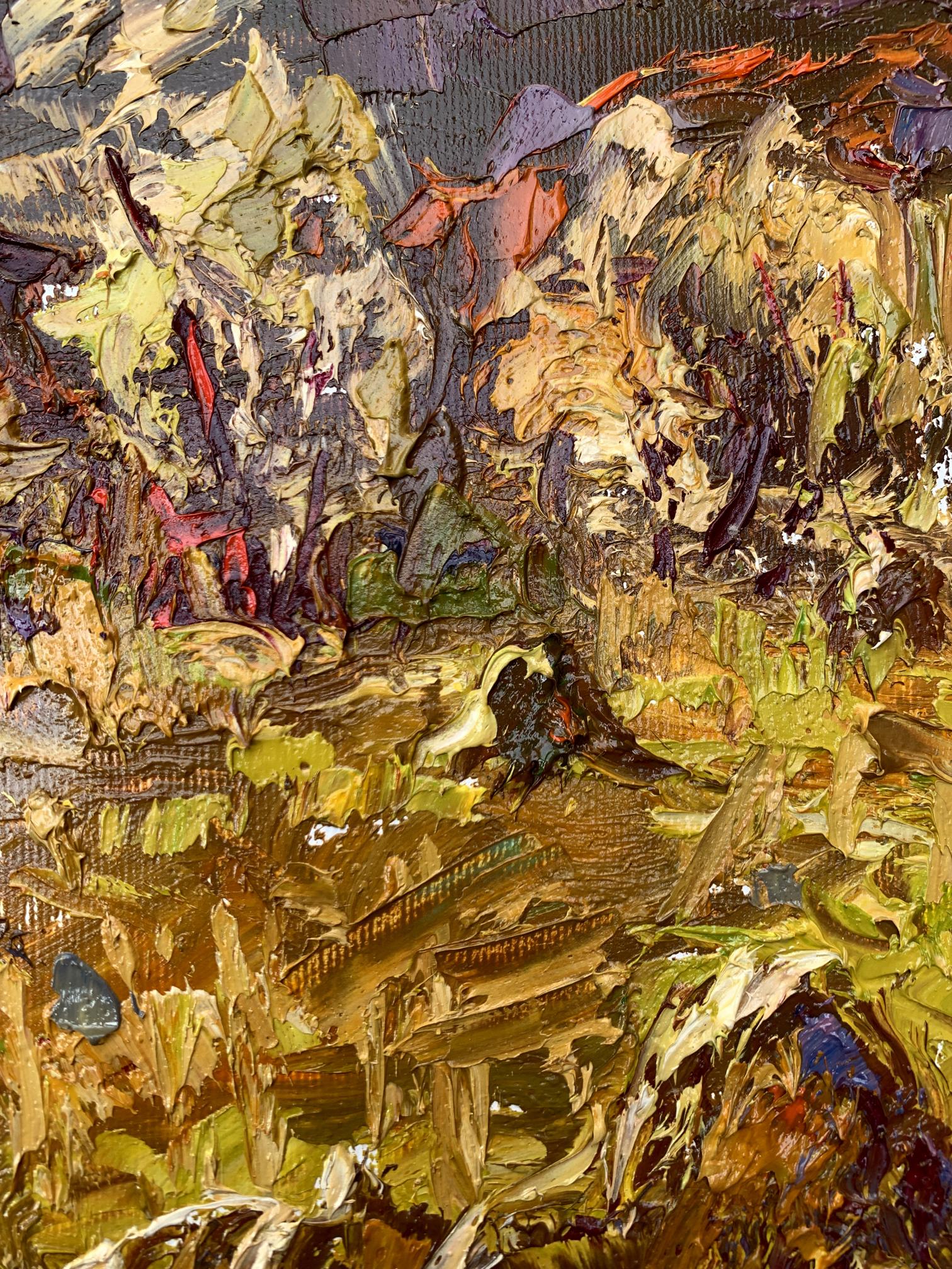 Oil painting After haymaking by Ivanyuk Oleksiy in earthy impasto tones