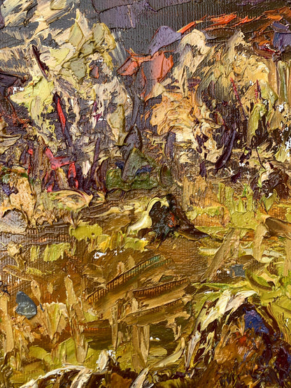 Oil painting After haymaking by Ivanyuk Oleksiy in earthy impasto tones