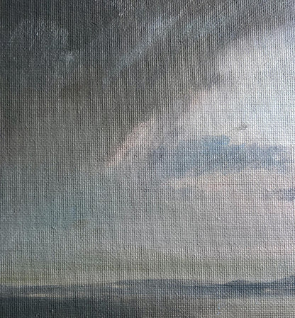 Oil painting A storm is coming by Tatyana Derdey moody gray clouds