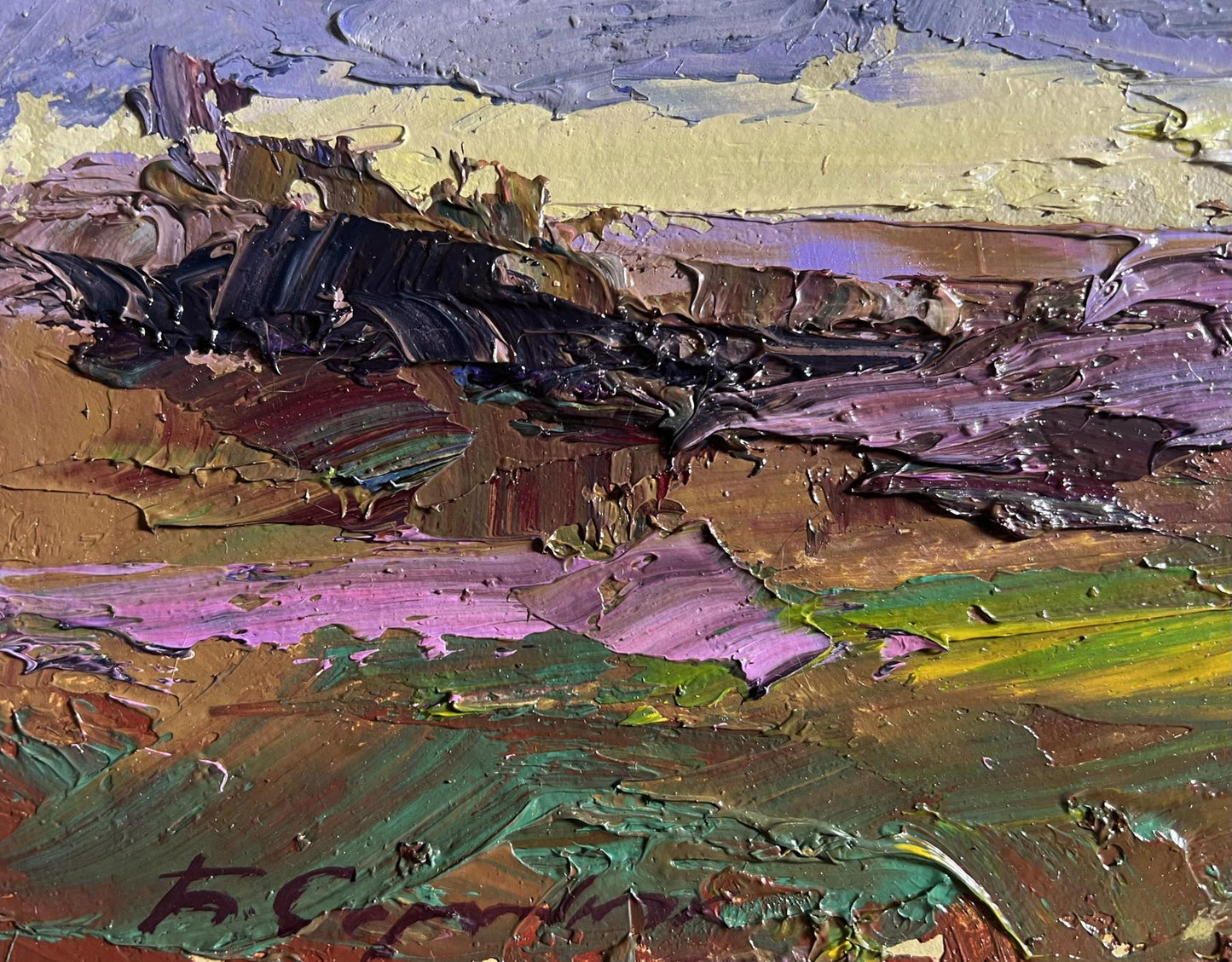 Oil painting Its a nasty day by Boris Serdyuk impasto earthy tones