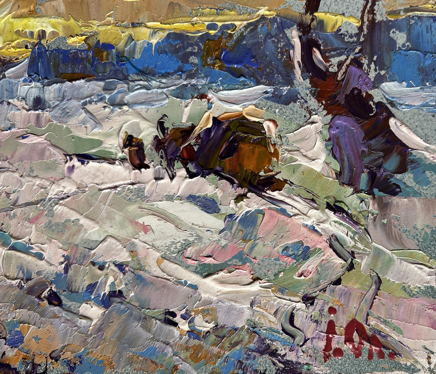 Oil painting I return home in the evening in winter by Oleksiy Ivanyuk