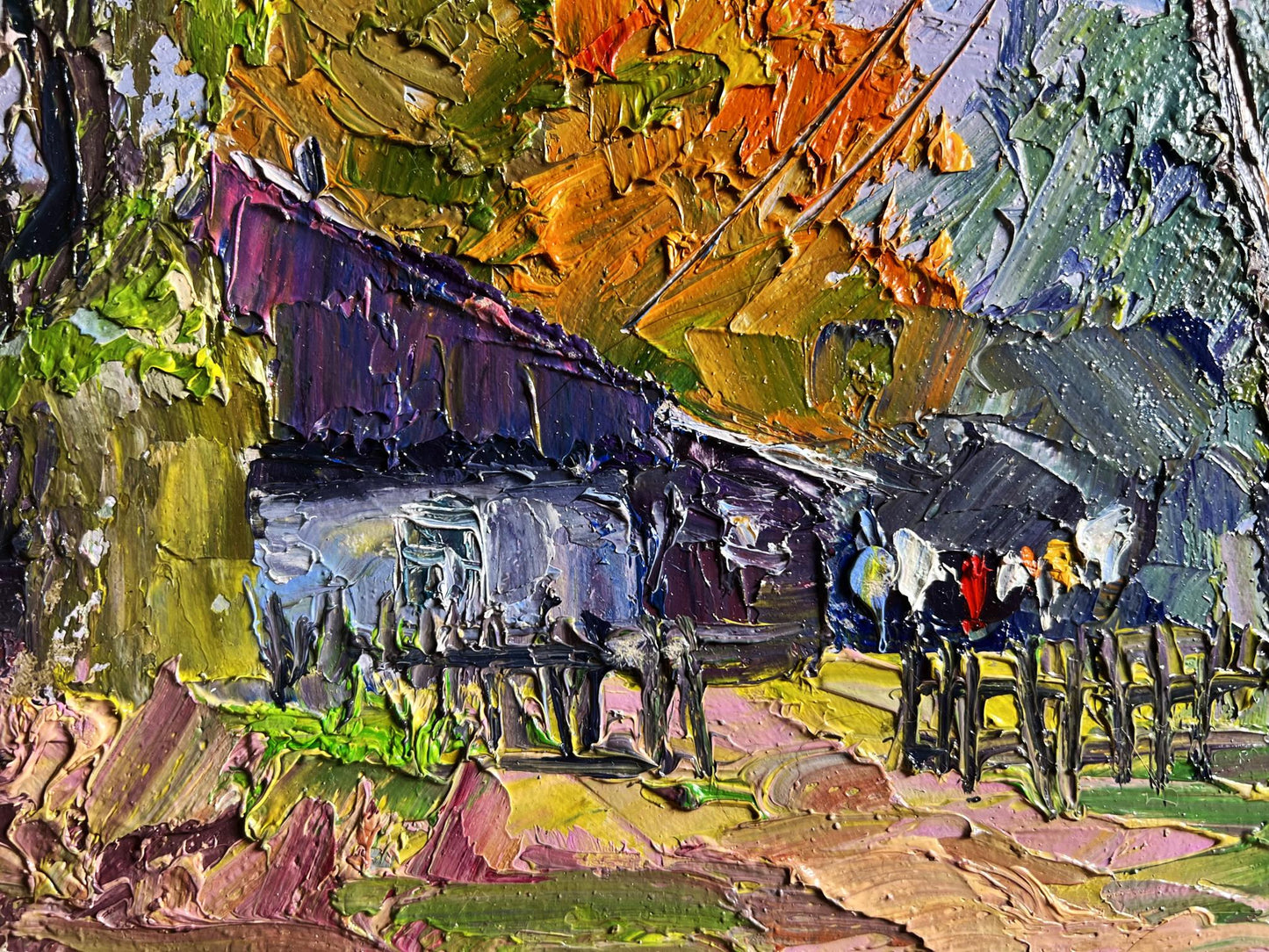 Vibrant impressionist oil painting September day by Boris Serdyuk