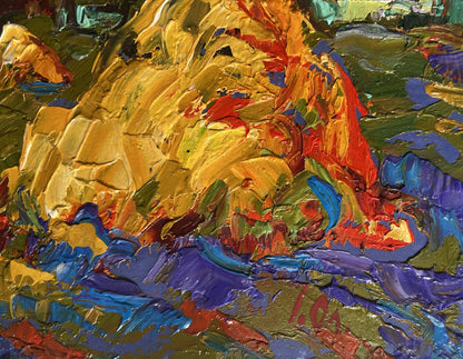 Vibrant impressionist oil painting Returning from the field in the evening by Oleksiy Ivanyuk