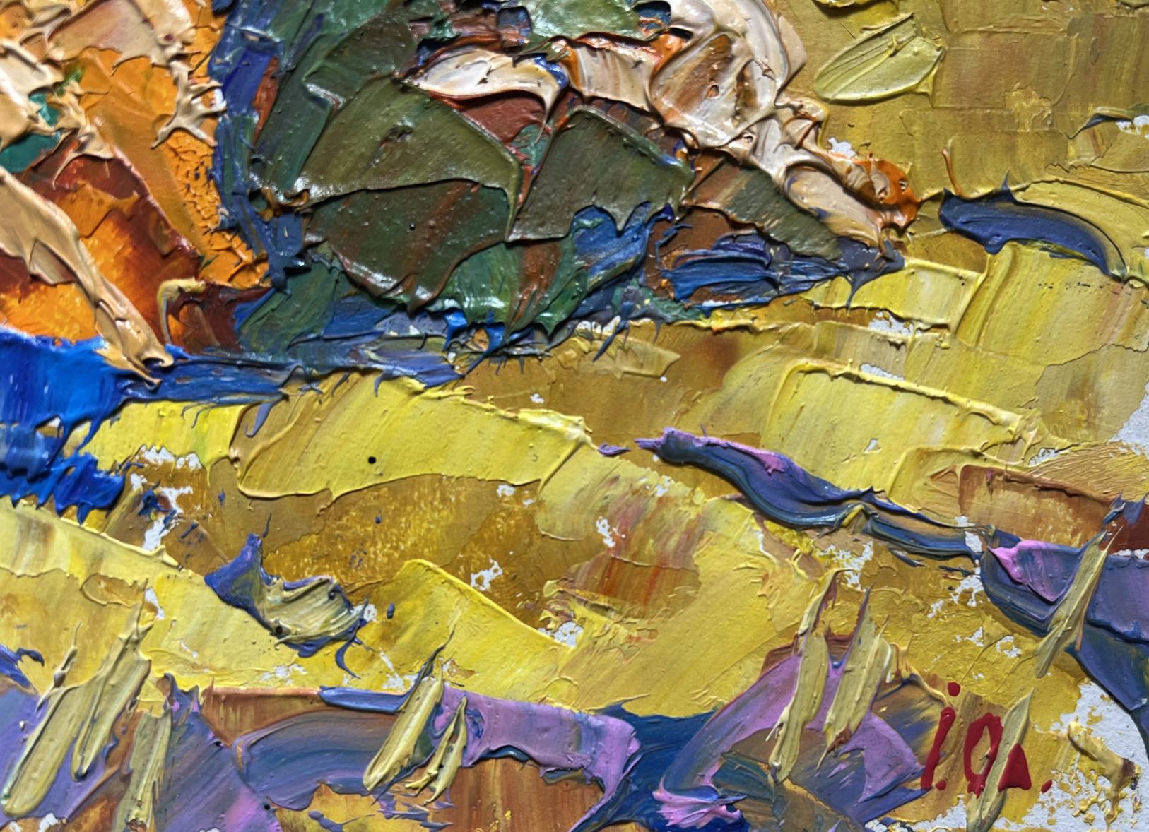 Vibrant impasto oil painting of sunny field by Oleksiy Ivanyuk