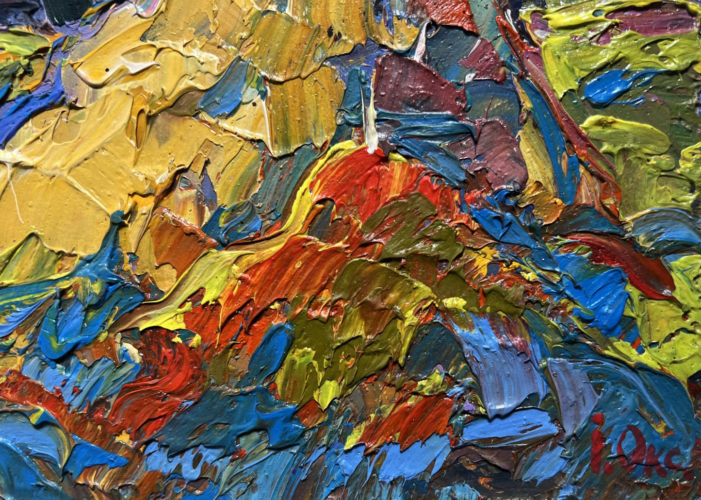 Oil painting The young moon by Oksana Ivanyuk with vibrant impasto strokes