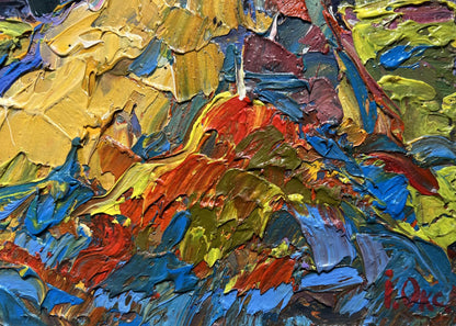 Oil painting The young moon by Oksana Ivanyuk with vibrant impasto strokes