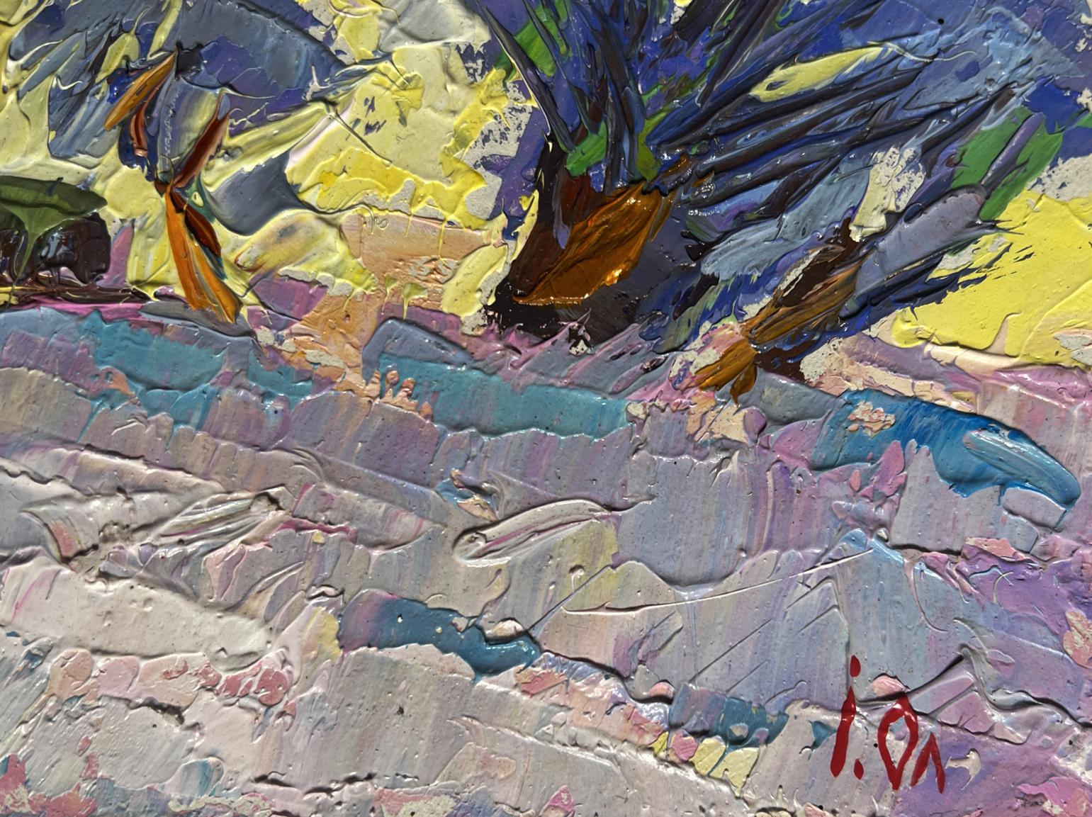 Vibrant impressionist oil painting Winter morning in the field by Oleksiy Ivanyuk