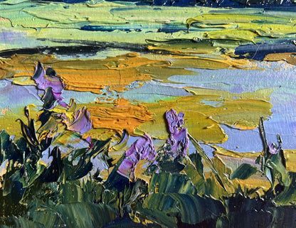 Vibrant impressionist oil painting Morning on the lake by Boris Serdyuk