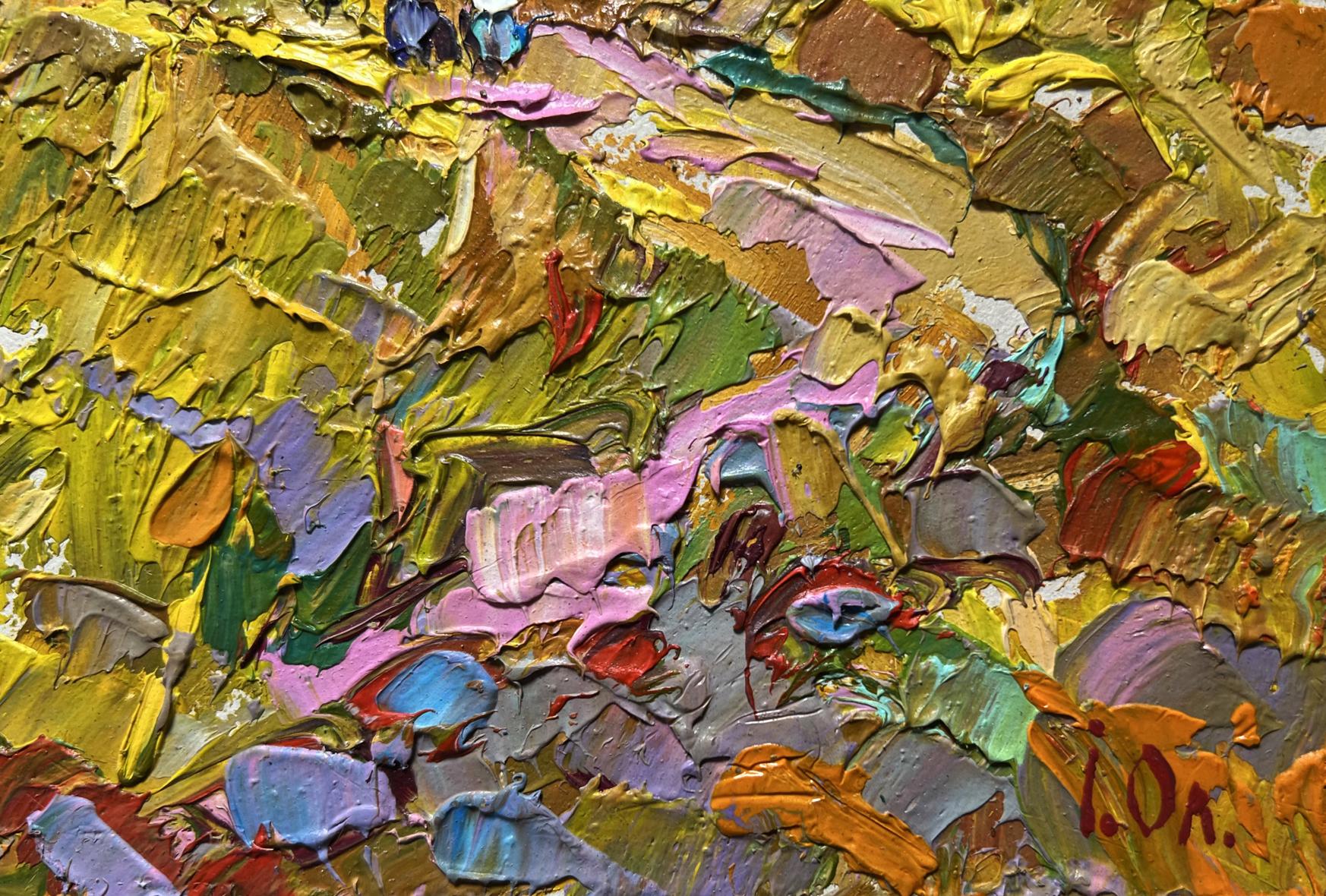 Vibrant impasto oil painting The road leading to the village by Oleksiy Ivanyuk