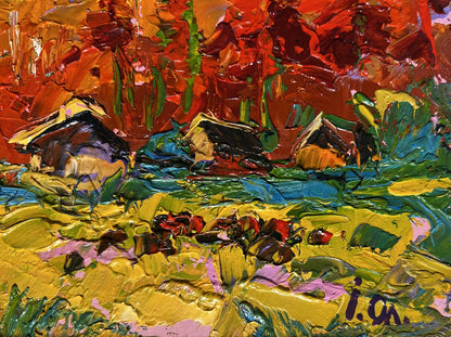 Vibrant oil painting Autumn in the mountains by Oleksiy Ivanyuk