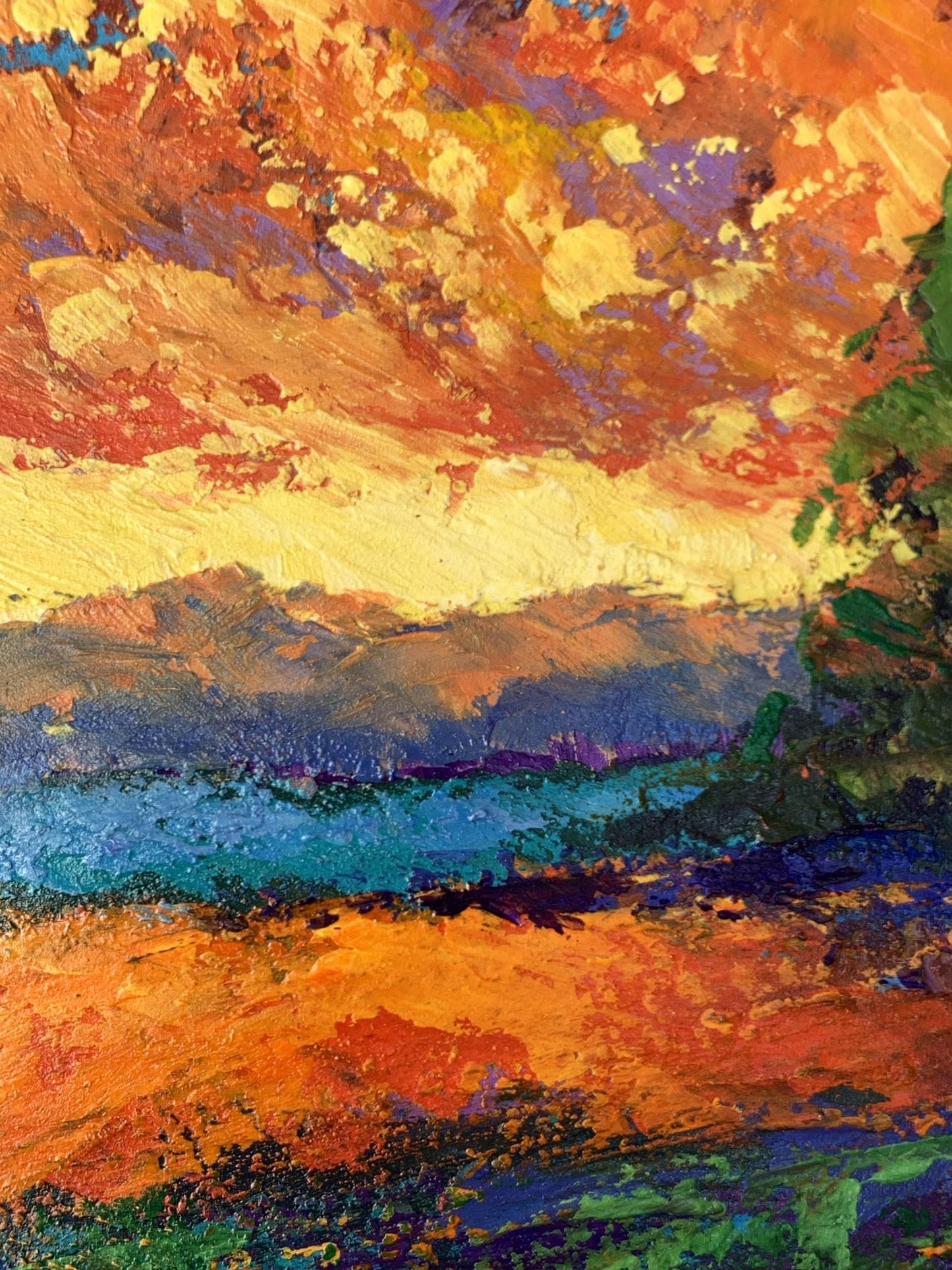 Vibrant impressionist oil painting Windy evening by V. Zadorozhnya