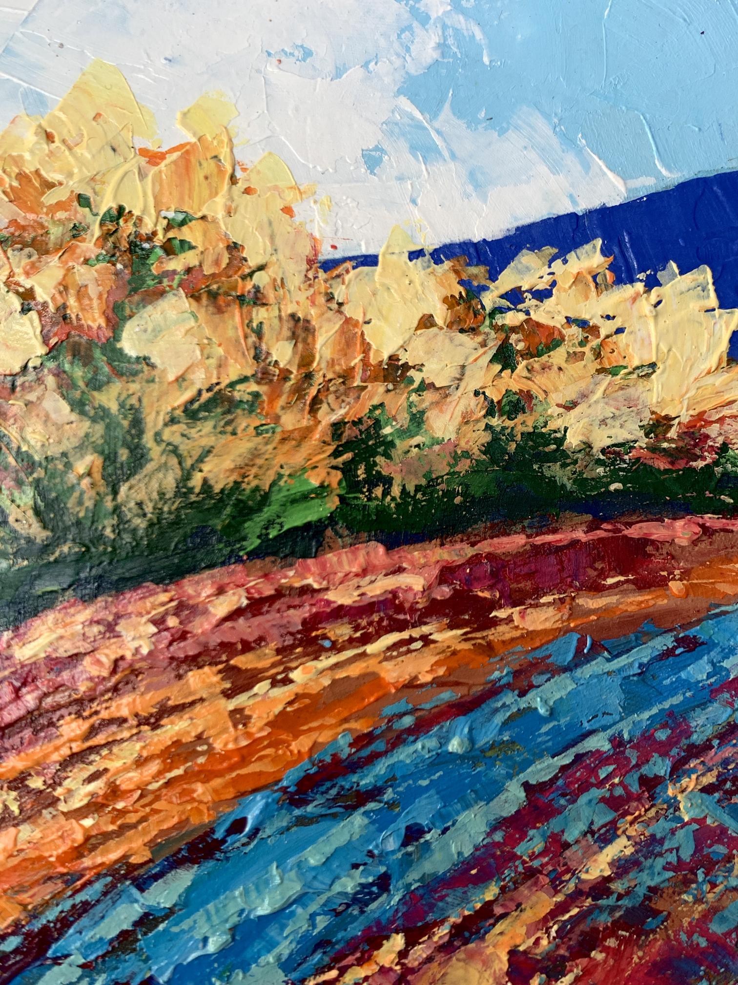 Vibrant impressionist oil painting Autumn days in the mountains by V. Zadorozhnya