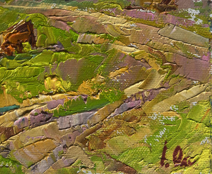 Oil painting The road leading to the village by Oksana Ivanyuk with impasto strokes