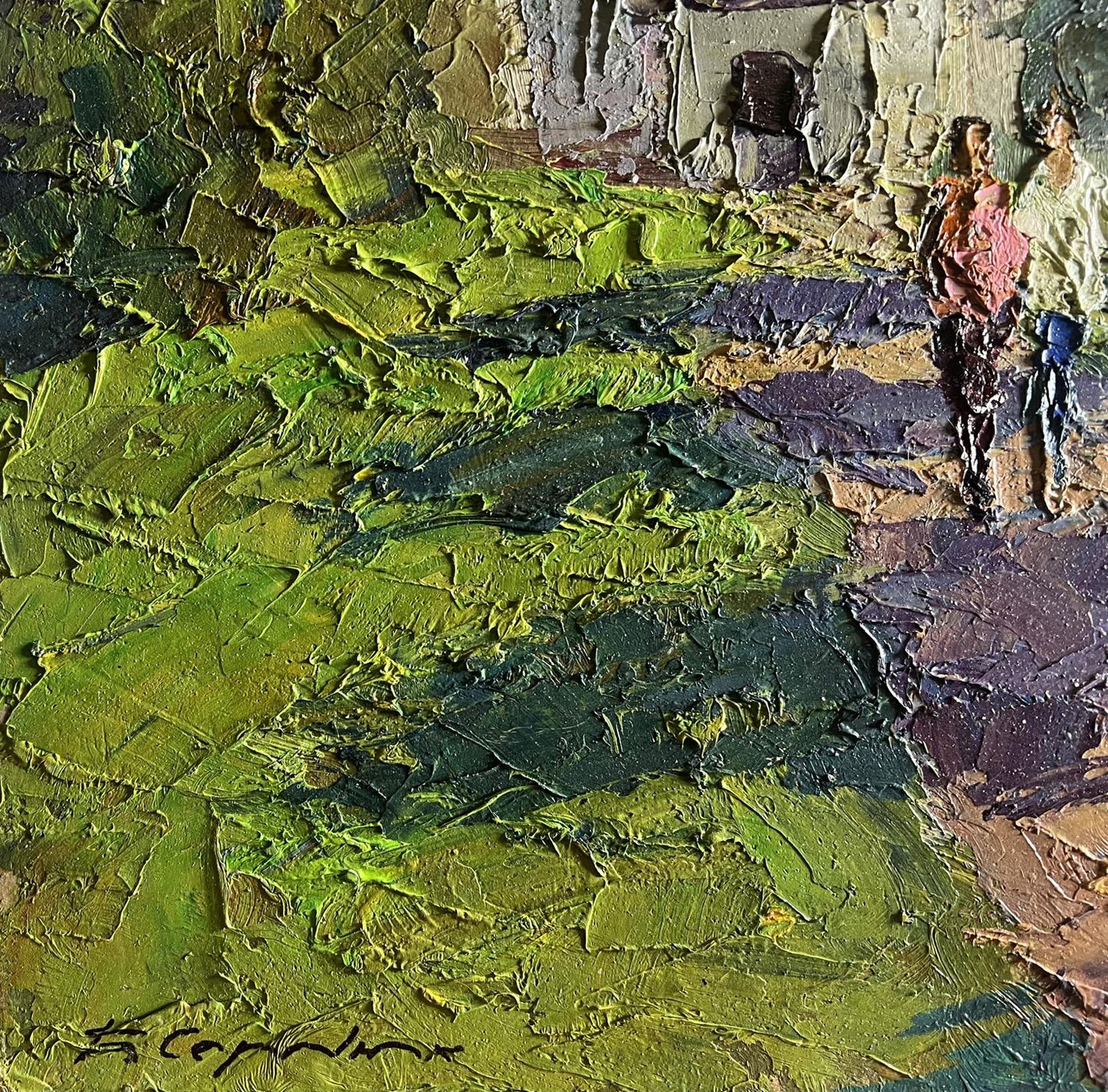 Impressionistic oil painting Morning near the temple by Boris Serdyuk
