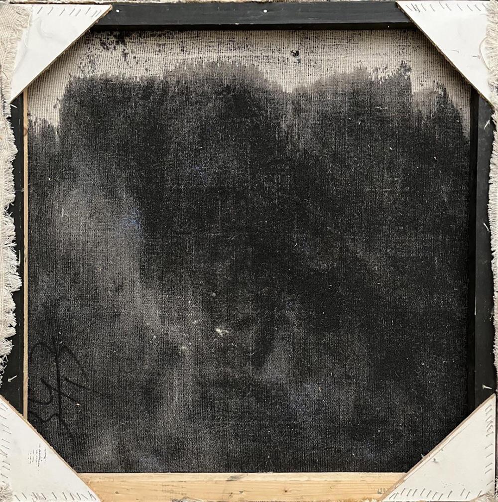 Oil painting Some street by Serhiy Kovalev, black textured canvas in wood frame