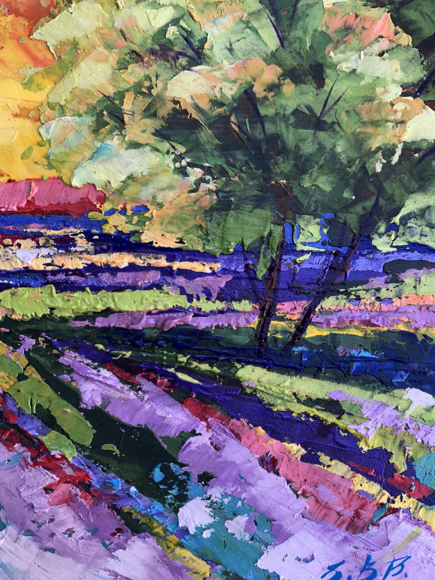 Vibrant Sunset in the Field oil painting by V. Zadorozhnya
