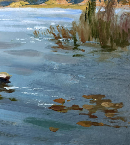 Textured impressionist oil painting Quiet Flow of the River by Yuriy Suprunchuk