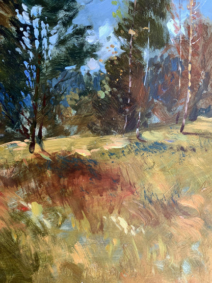 Vibrant impressionist oil painting Beginning of autumn by Yuriy Suprunchuk