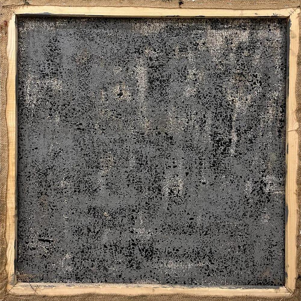 Oil painting Parisian comfort Serhiy Kovalev on textured dark gray canvas in light wood frame