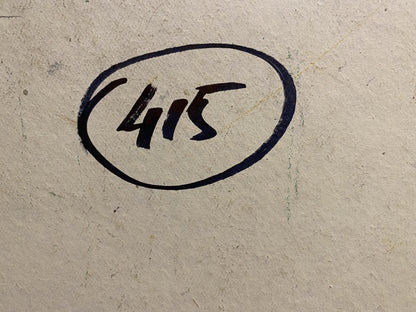 Back of Georgy Kolosovsky oil painting with circled black handwritten 415