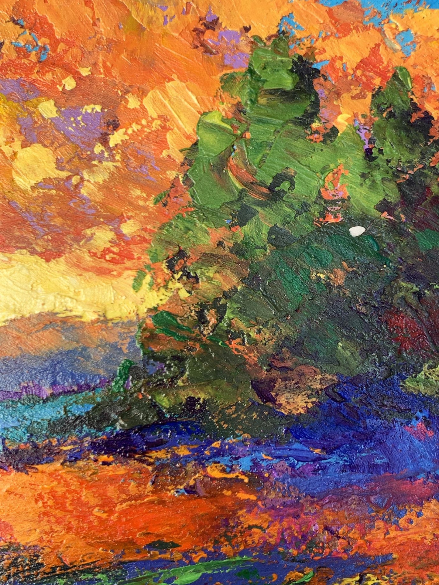 Vibrant impressionist oil painting Windy evening by V. Zadorozhnya