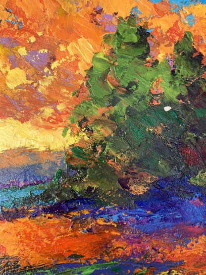 Vibrant impressionist oil painting Windy evening by V. Zadorozhnya