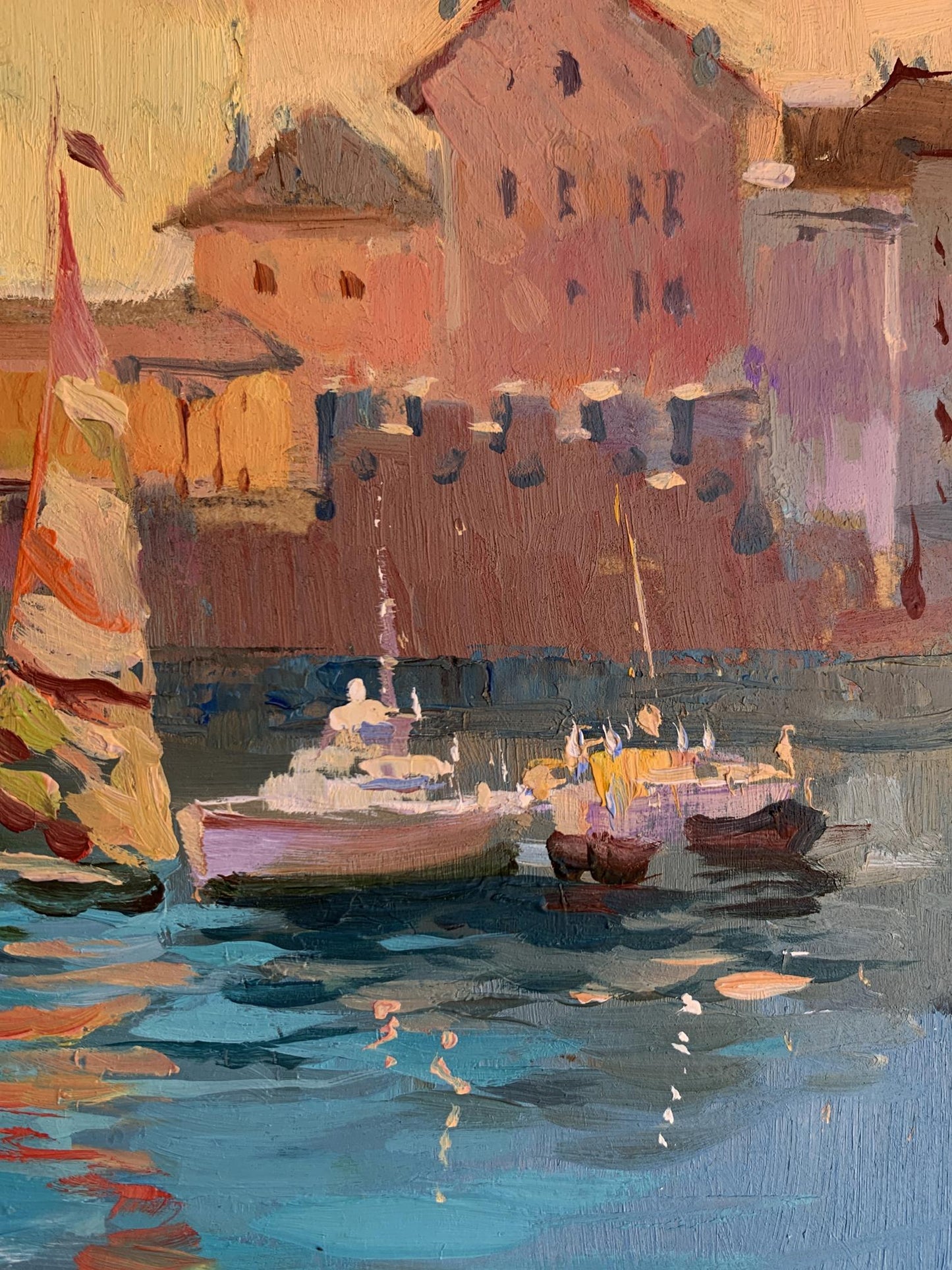 Evening at the yacht club oil painting by Yuriy Suprunchuk