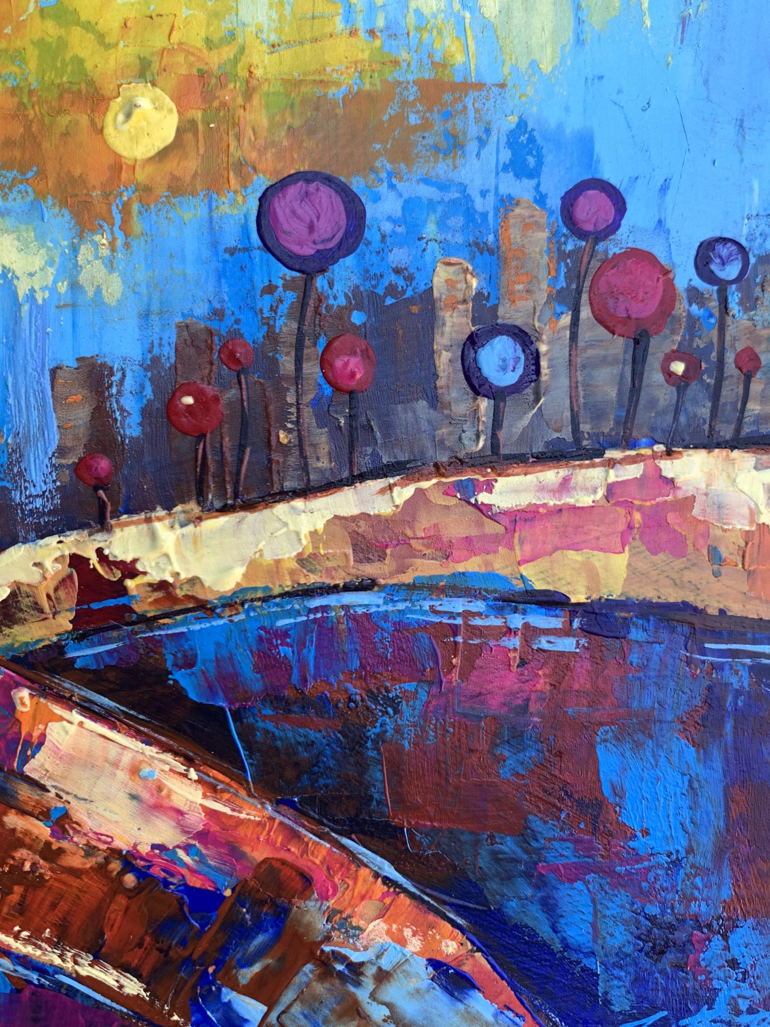 Vibrant abstract oil painting A childhood dream by V. Zadorozhnya