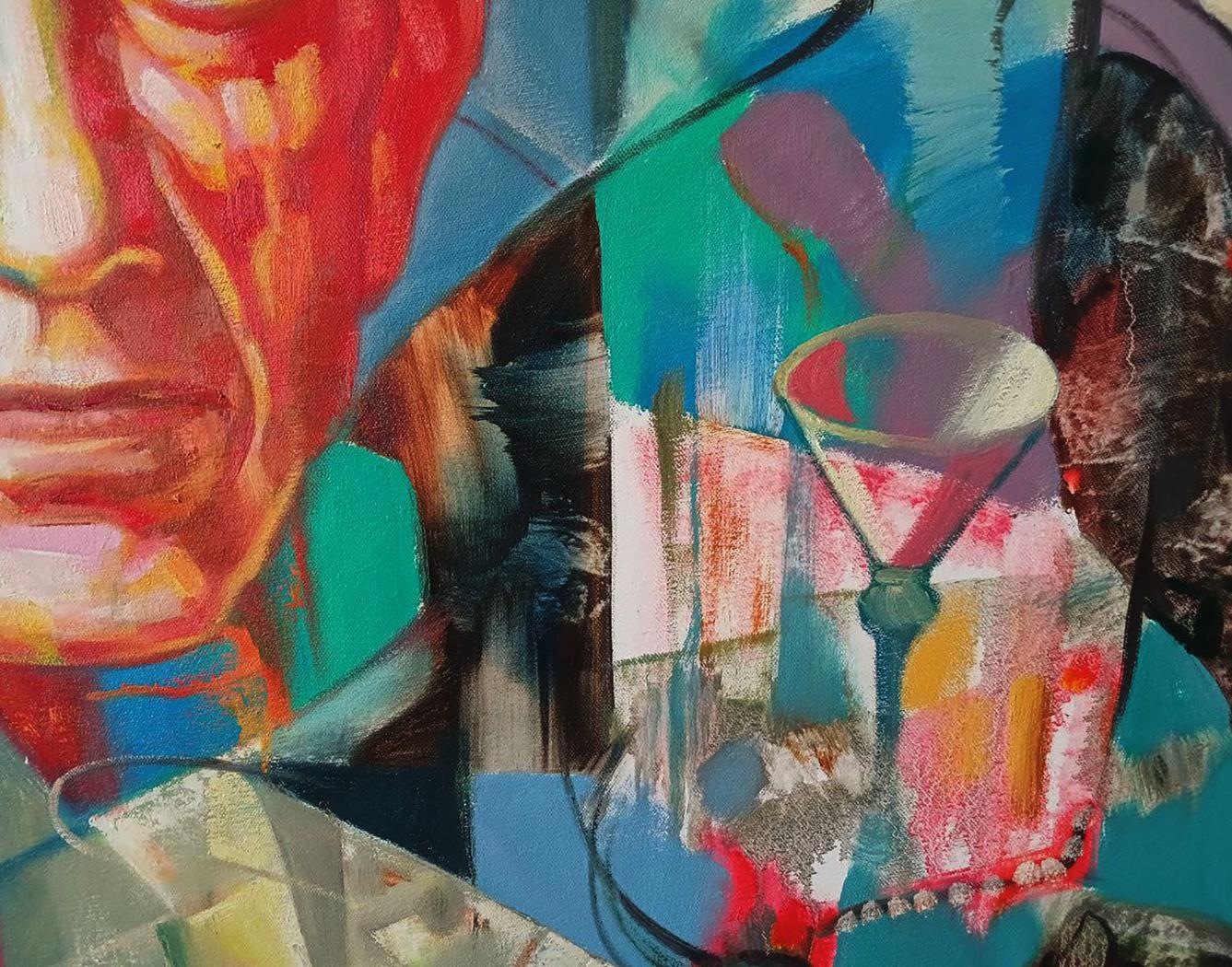 Abstract oil painting Picasso in thought by Anatoly Tarabanov
