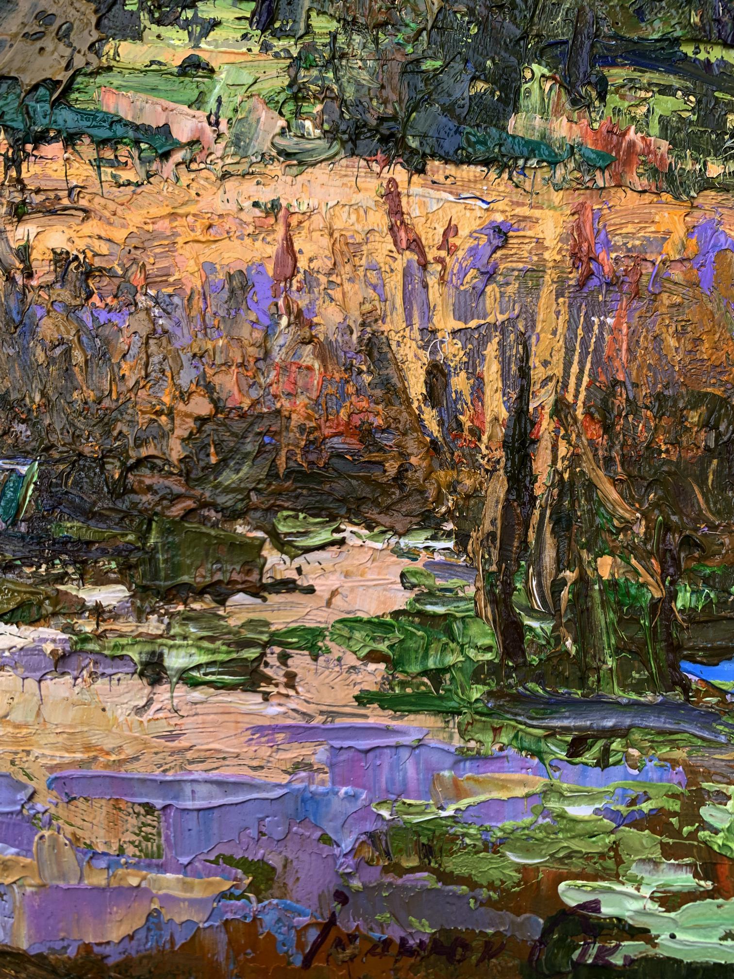 Impressionistic oil painting Among the Reeds by Oksana Ivanyuk