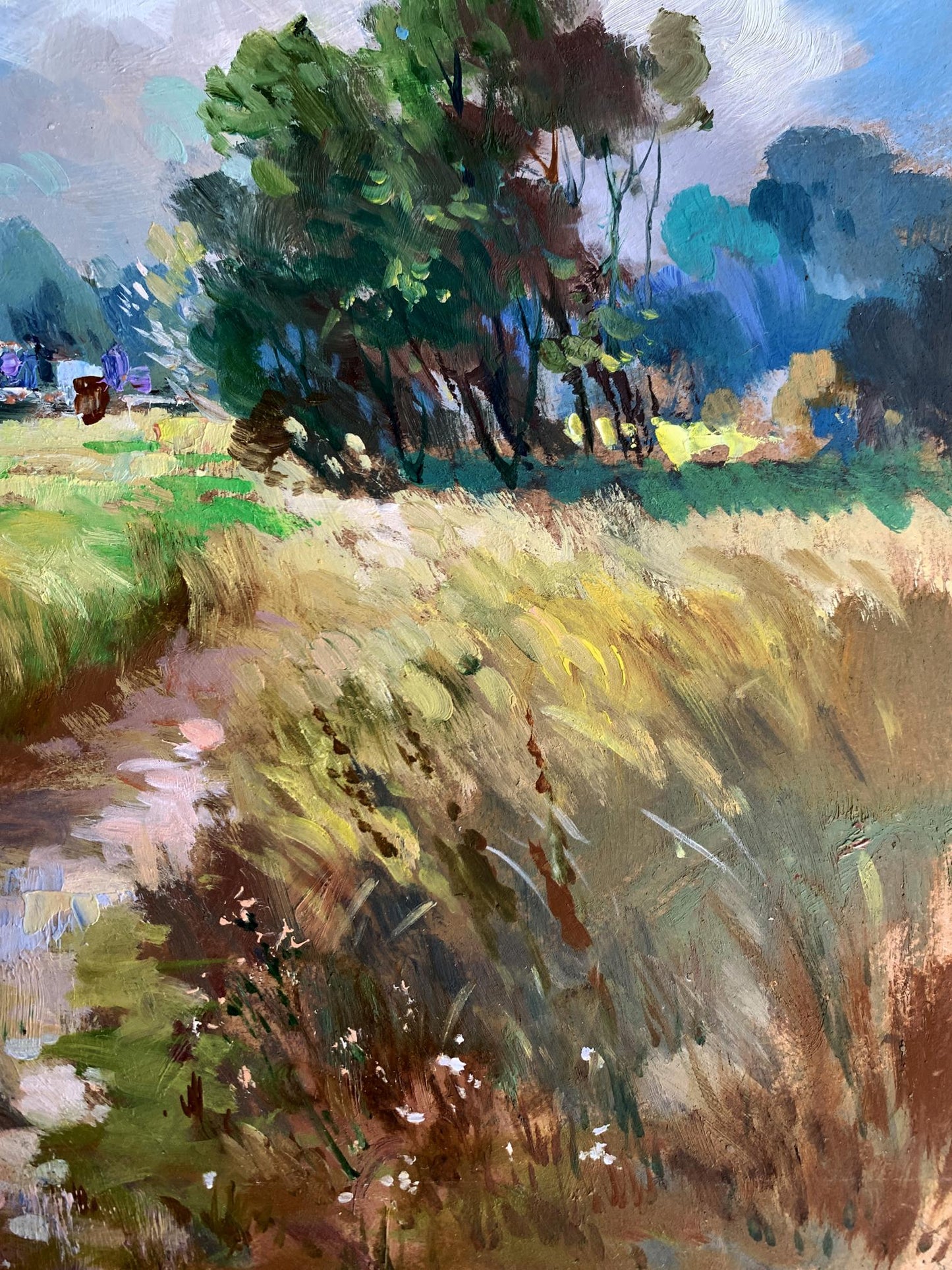 Vibrant impressionistic oil painting of wheat field by Yuriy Suprunchuk