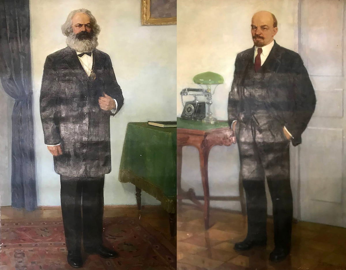 Oil painting Karl Marx before an important meeting Petr Bilan