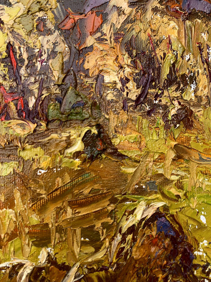 Oil painting After haymaking by Ivanyuk Oleksiy in earthy impasto tones