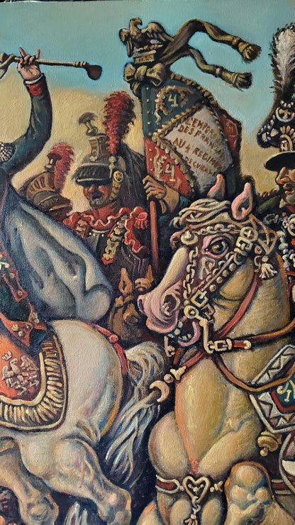 Oil painting of Napoleon at Austerlitz battle by Daniil Litvinov