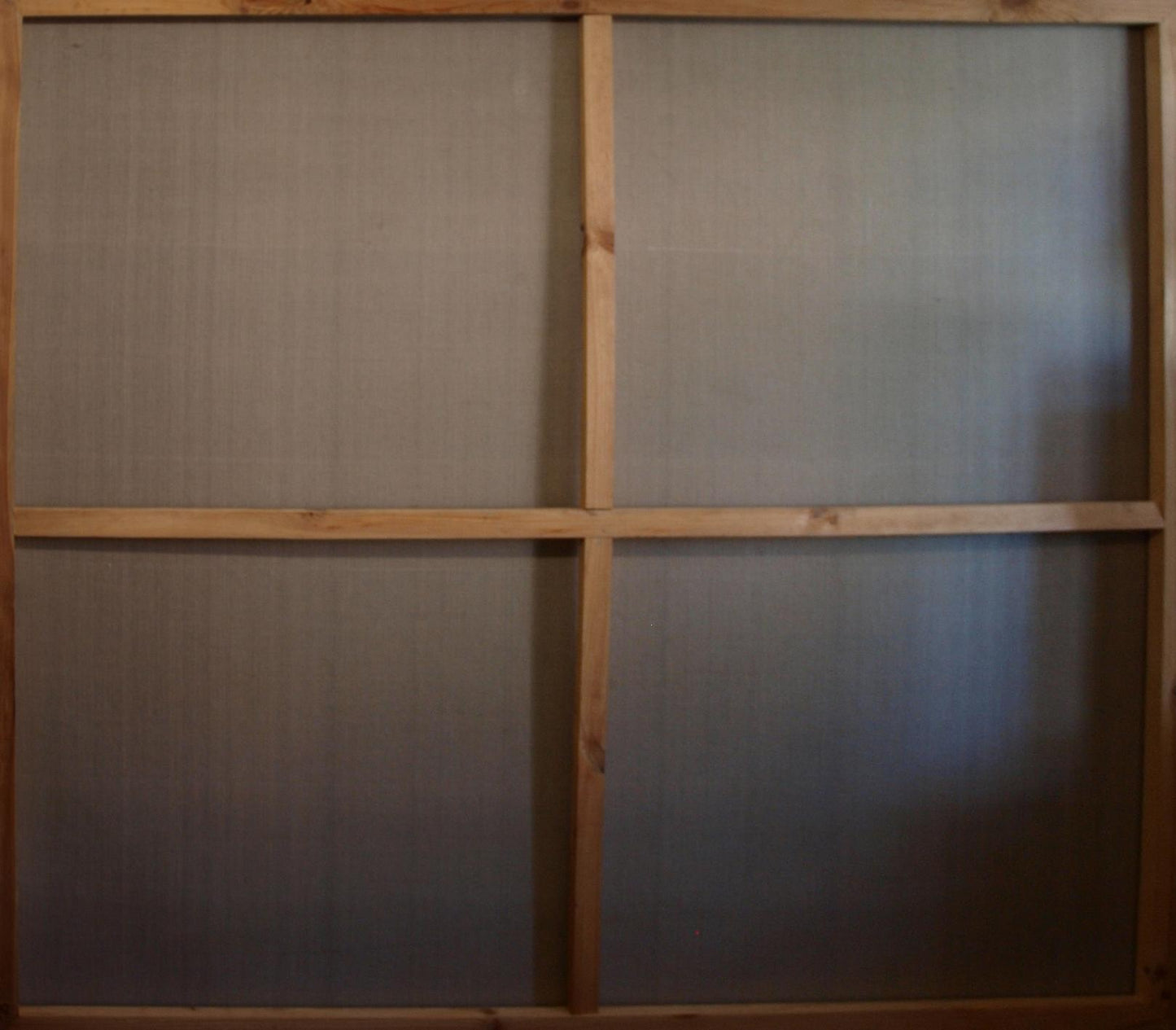 Back of Oil painting Creation in Act II Konsta G. Amelinn with gray fabric quadrants