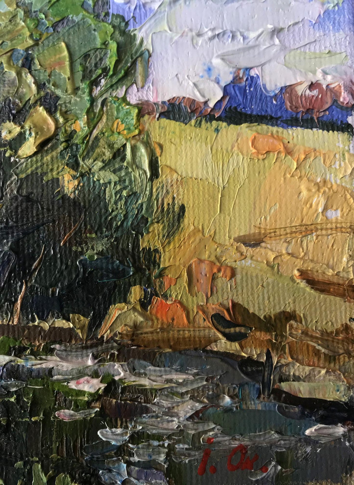 Oksana Ivanyuk's oil painting reveals a hidden lake deep within the forest