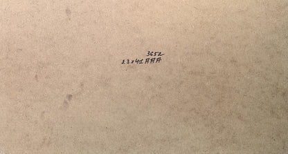 Back of Yuriy Suprunchuk oil painting on beige textured paper with black ink markings