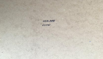 Back of Yuriy Suprunchuk city streets oil painting label: 3872-hfra 2.5x40 on beige paper