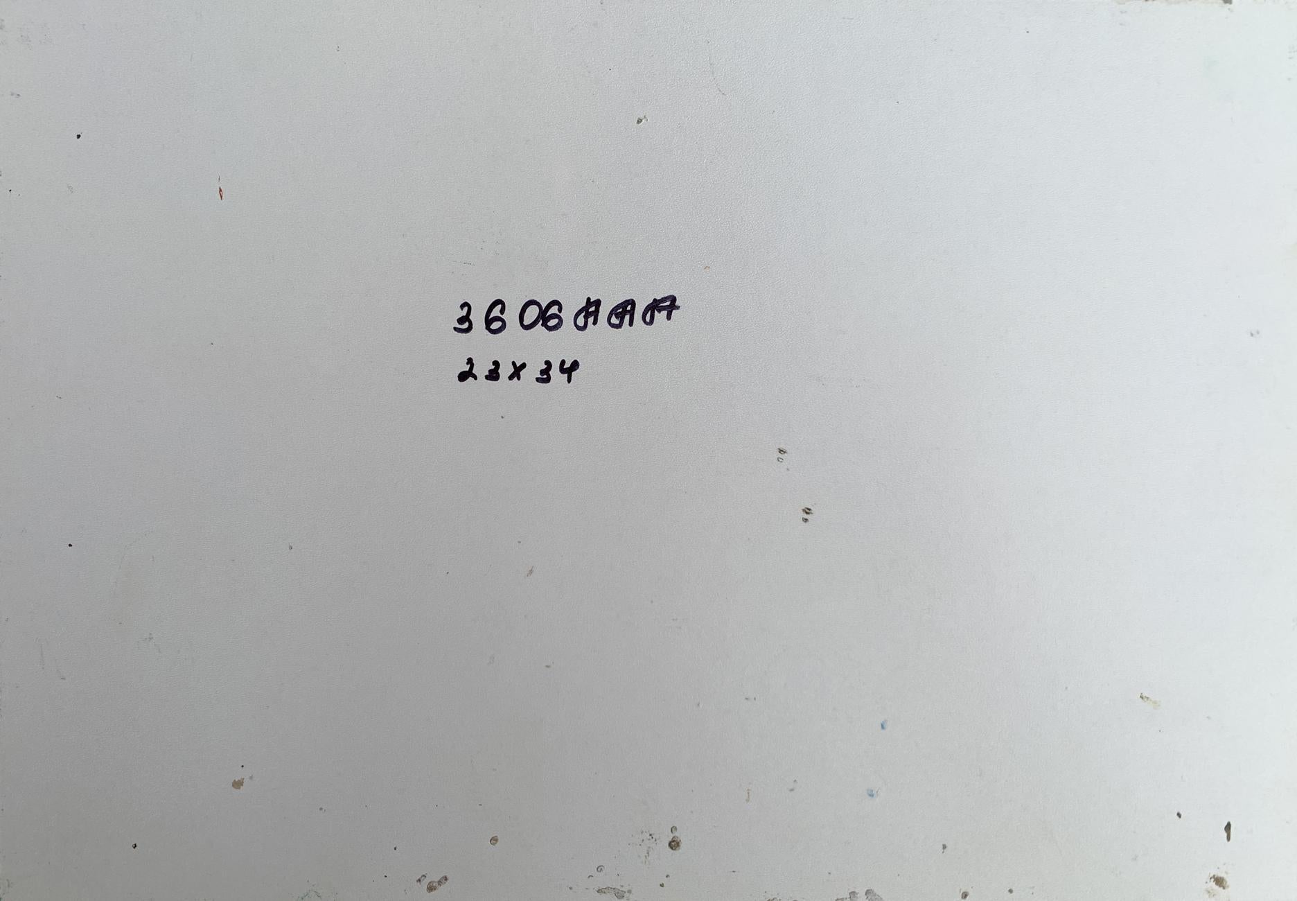 Back of Yuriy Suprunchuk oil painting Clouds with handwritten ink markings