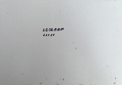 Back of Yuriy Suprunchuk oil painting Clouds with handwritten ink markings
