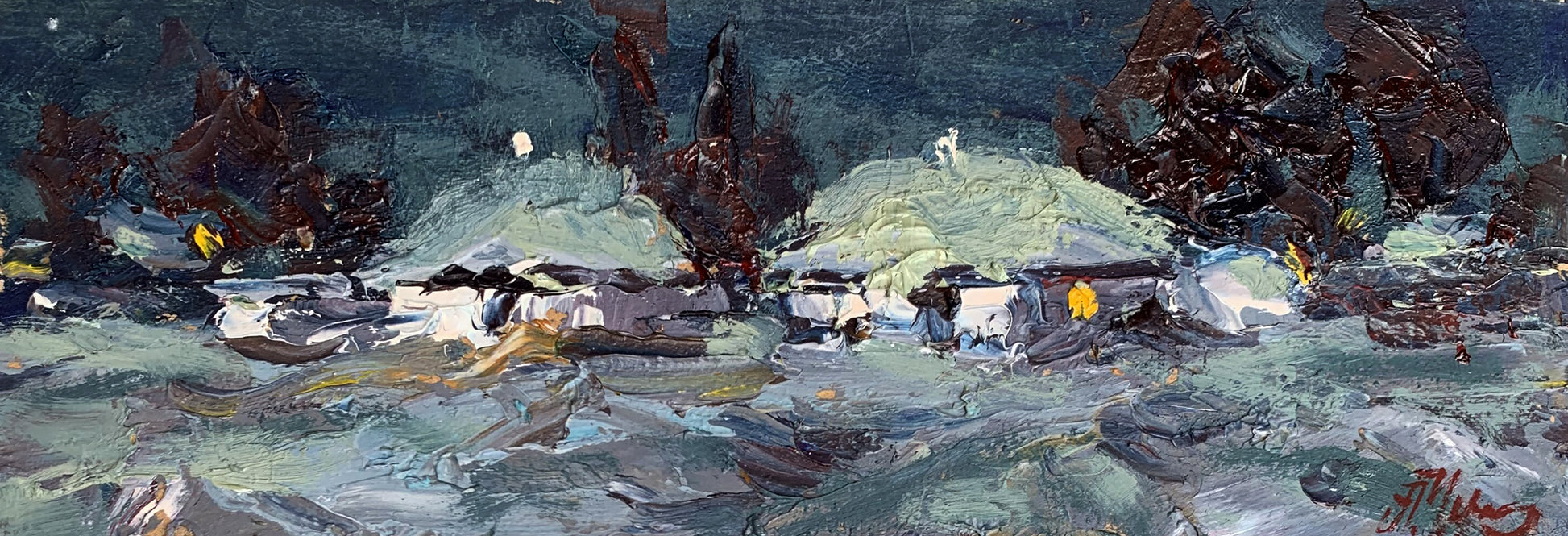 Alexander Cherednichenko impressionistic coastal village painting