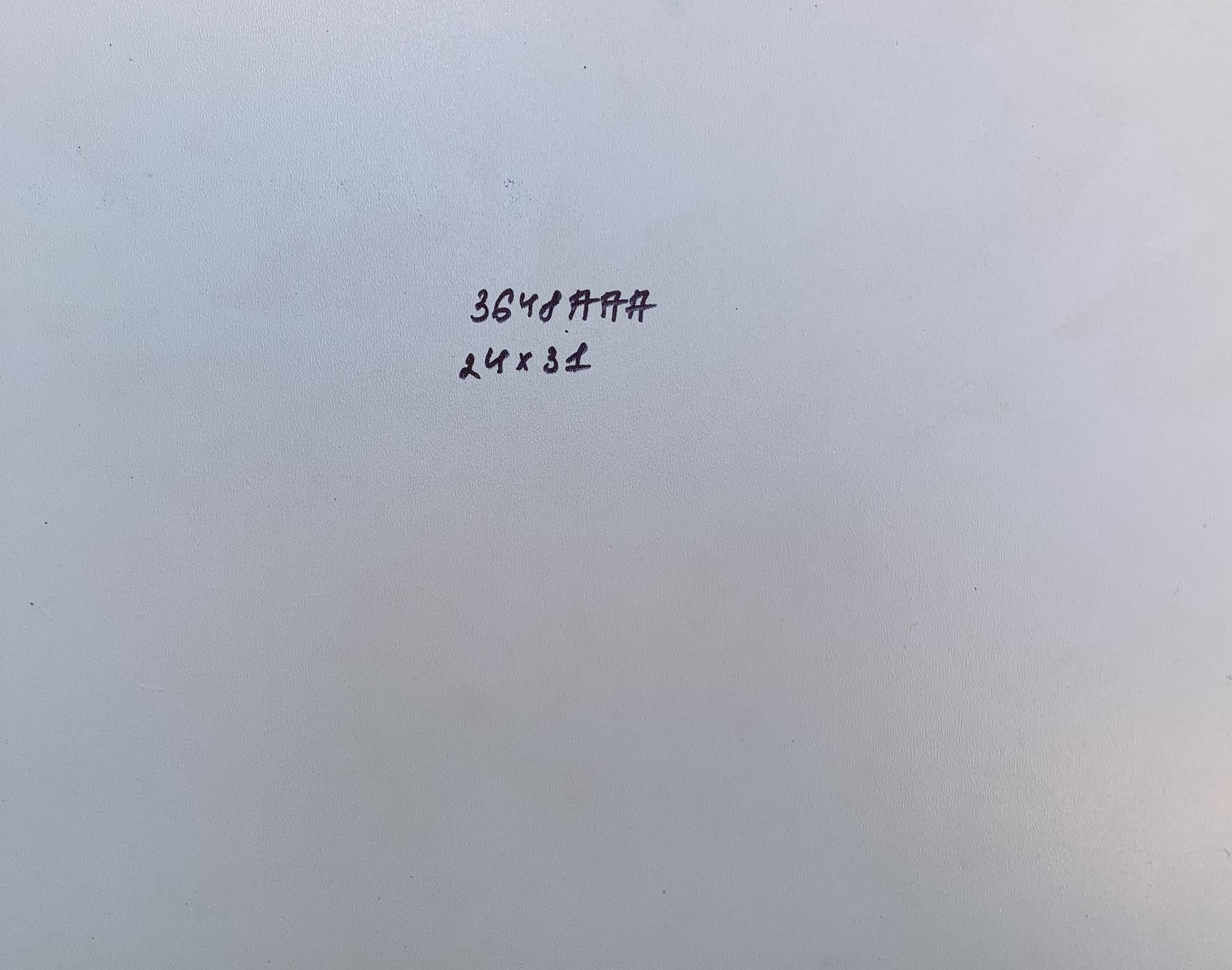 Handwritten title on back of Yuriy Suprunchuk sea waves oil painting