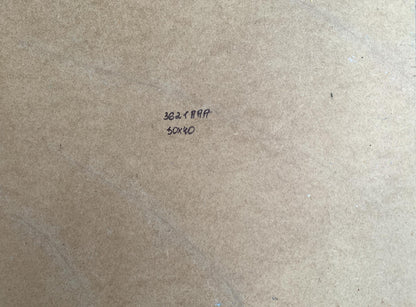 Back of Yuriy Suprunchuk oil painting with brown cardboard and handwritten markings