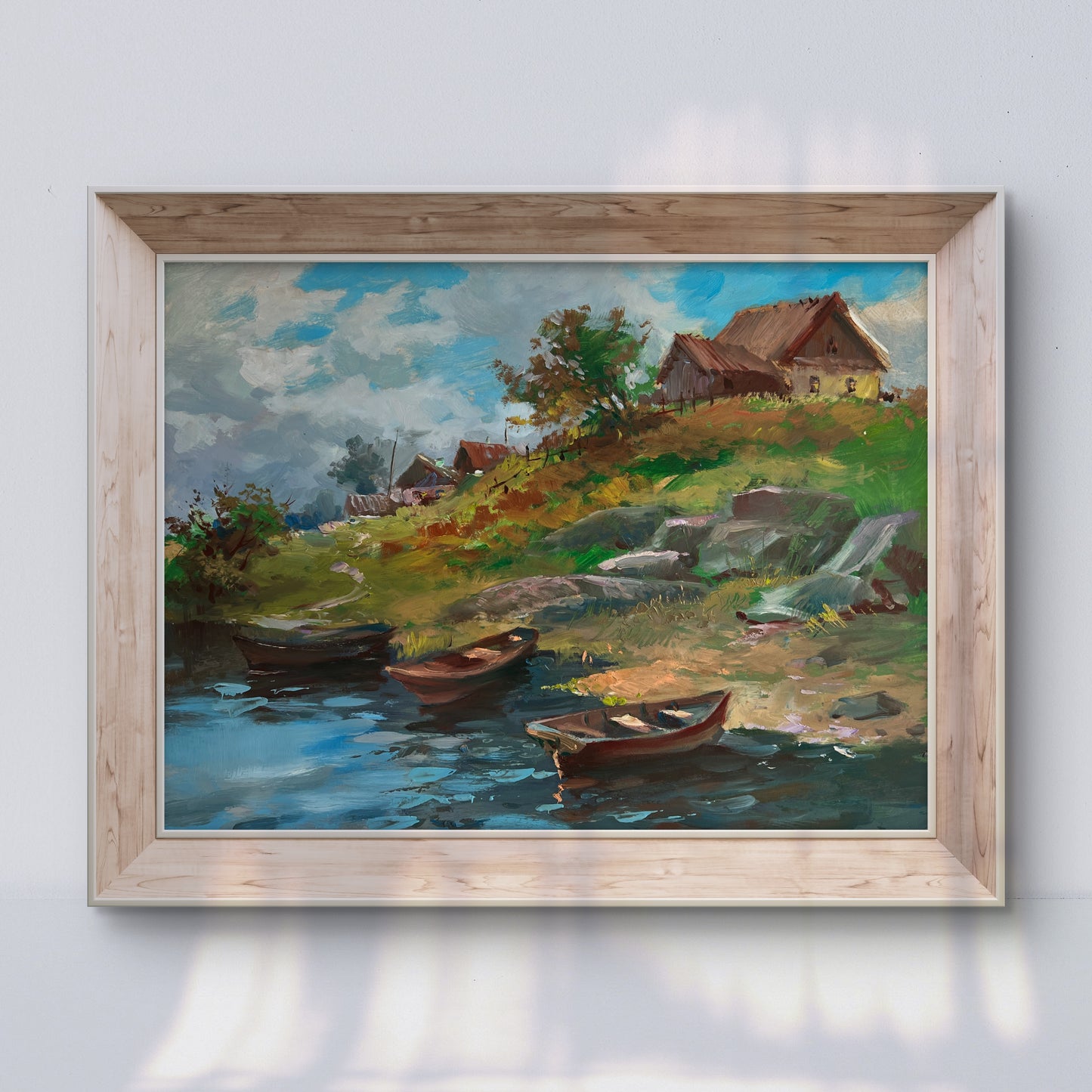 Oil painting The river carries village dreams by Yuriy Suprunchuk