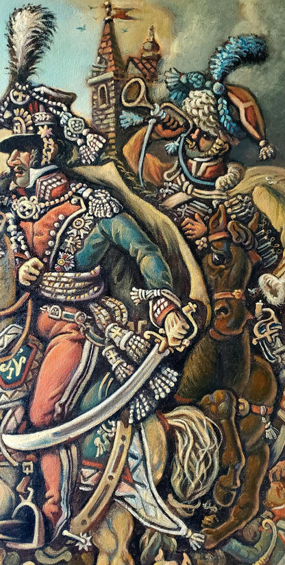 Oil painting of Napoleon at Austerlitz by Daniil Litvinov