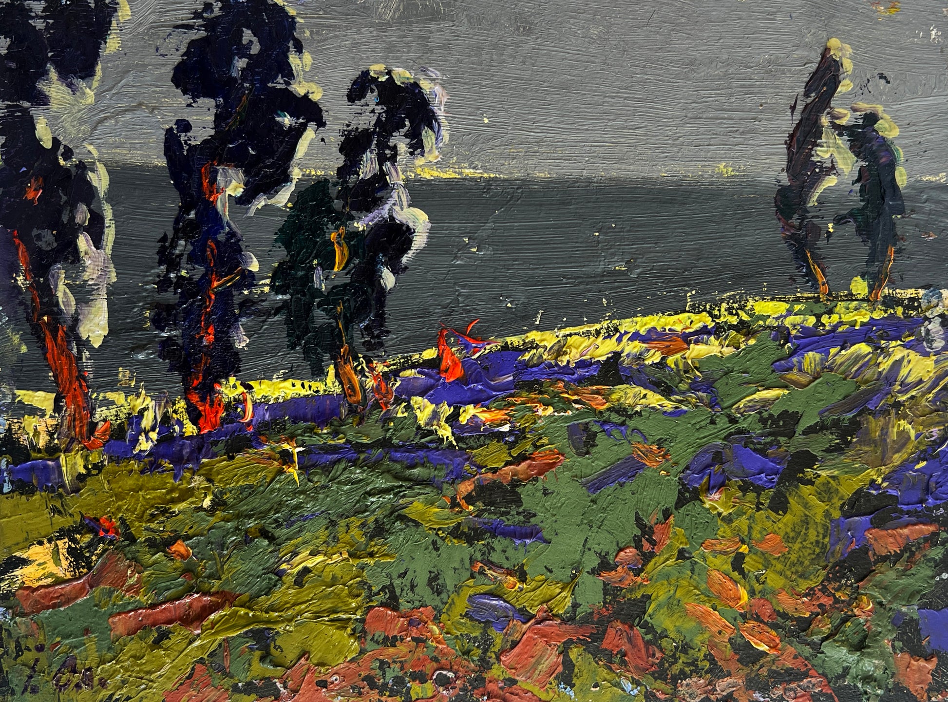 Vibrant impressionist landscape by Oleksiy & Oksana Ivaniuk, bold textured colors