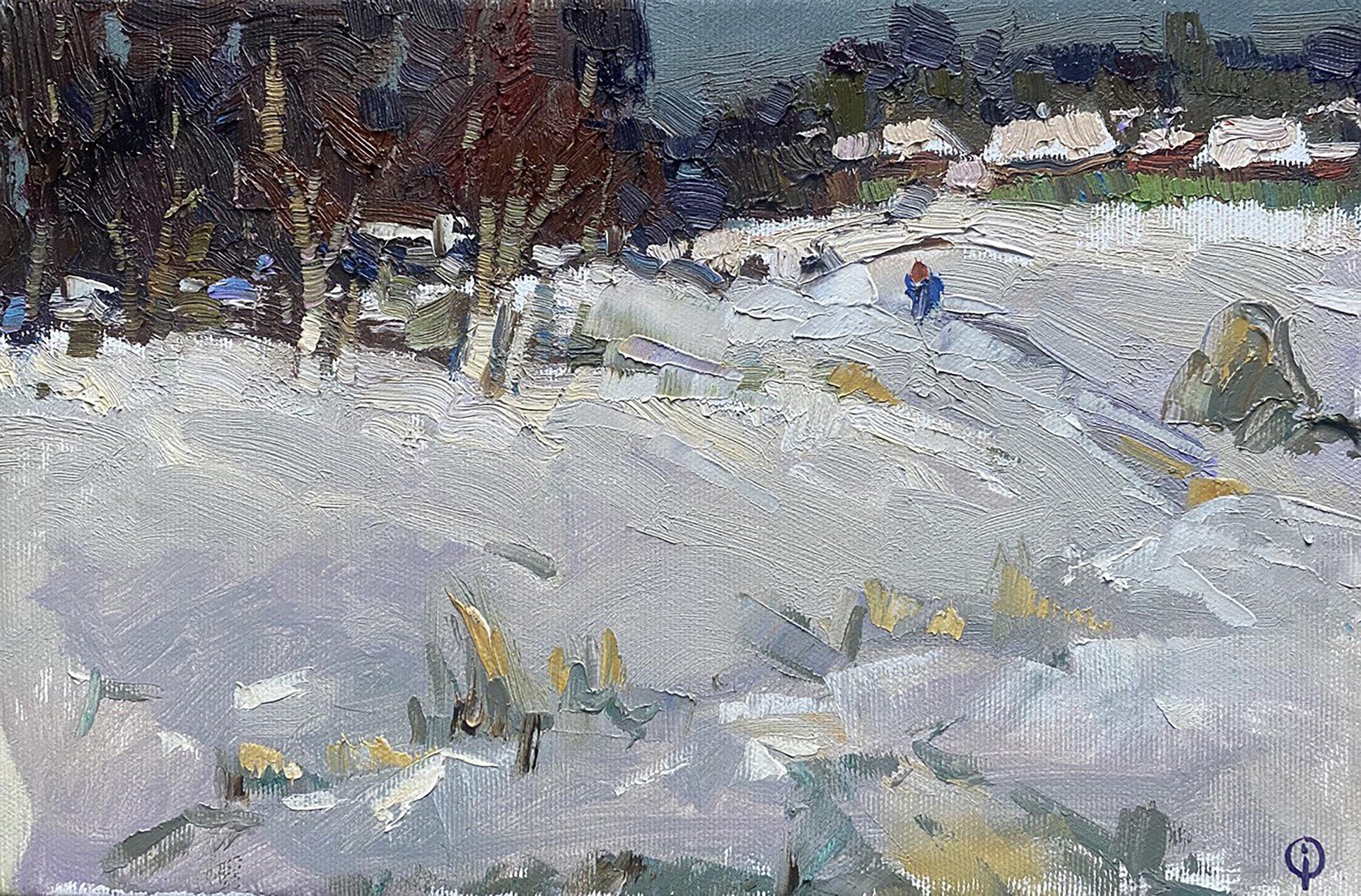 Oil painting Winter Landscape 
