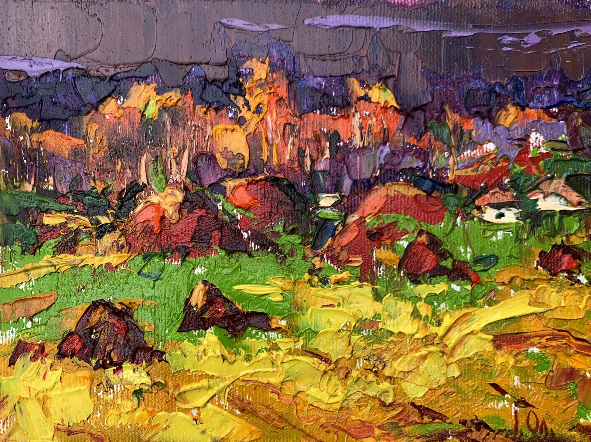 Vibrant impressionist oil painting After the Rain by Oksana Ivanyuk