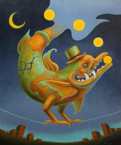 Oil painting Dragon Juggler Sergey Voichenko