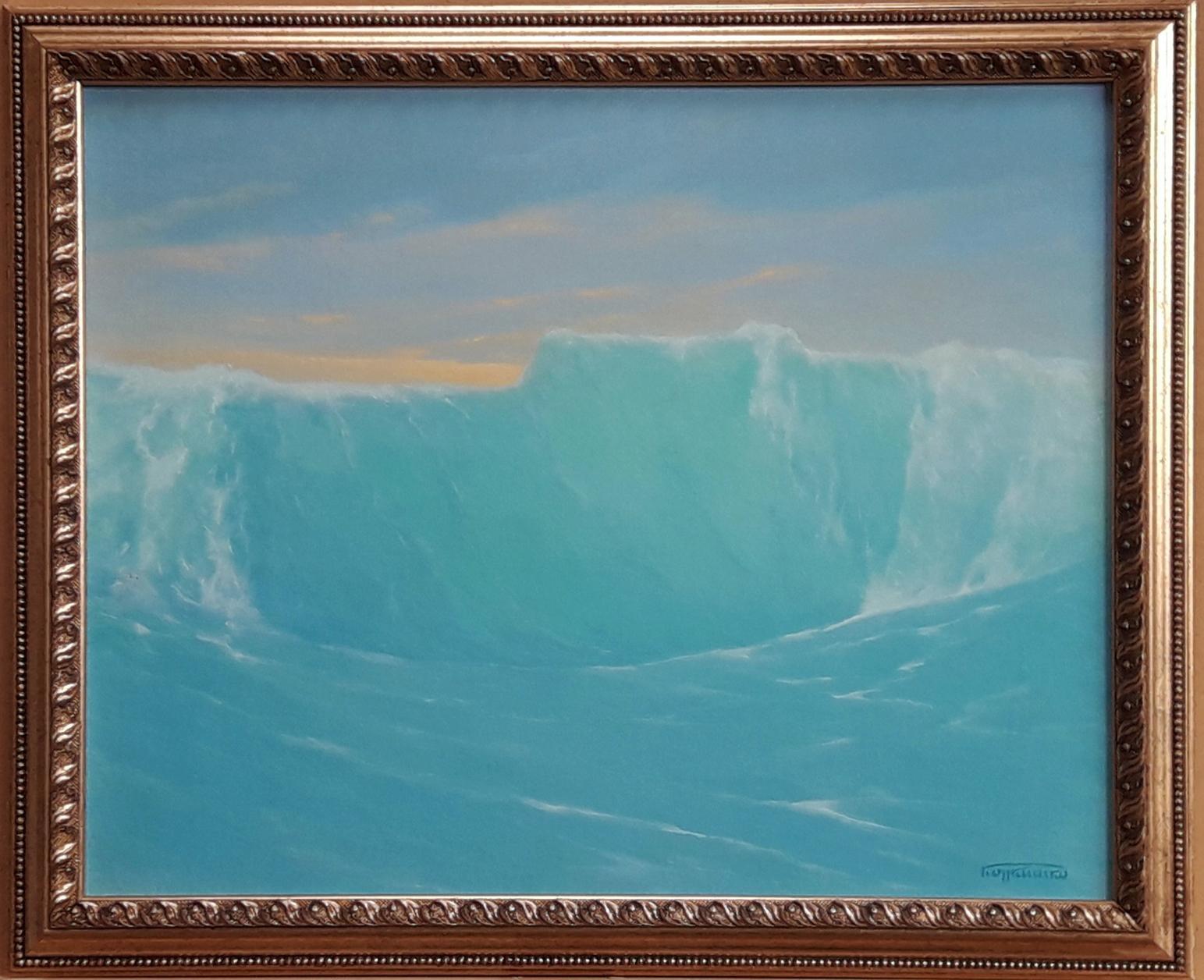 Framed oil painting Where the sea whispers to the clouds by Vasily Korkishko